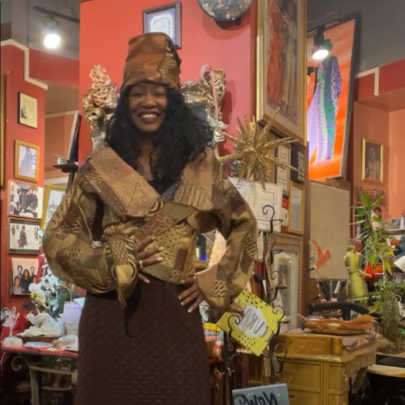 Tapestry Crop Jacket and Hat - Picture 1 of 6